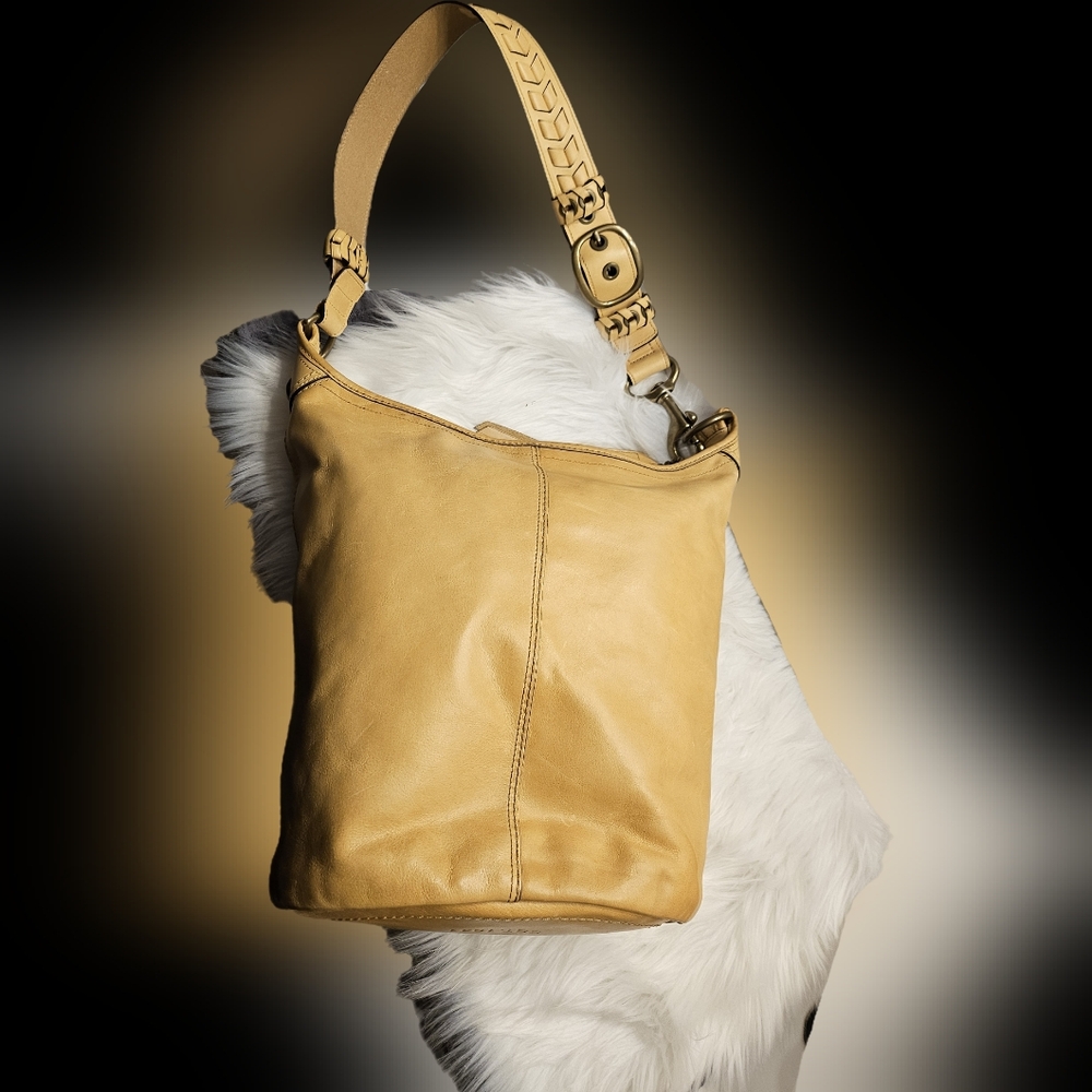 Coach Mustard Yellow Leather Bucket Bag